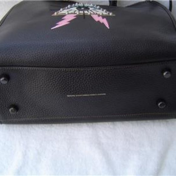 NEW AUTHENTIC COACH BLACK LEATHER PYRAMID EYE ROGUE 30 SATCHEL #46811 - Picture 10 of 15